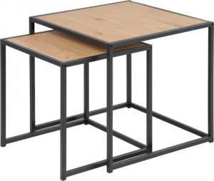 ACTONA GROUP Couchtisch "Seaford, TOPSELLER", (Beistelltisch, Sofatisch), Couchtisch-Set, Wildeiche-Optik, Gestell aus Stahl, Satz mit 2 Teilen