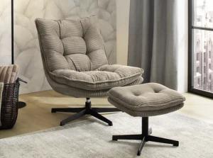 Jockenhöfer Gruppe Relaxsessel "Kasper", Inklusive Hocker, 360 Drehfunktion