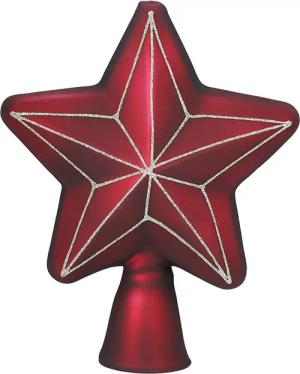 MAGIC by Inge Christbaumspitze "Vintage Rose, Weihnachtsdeko rot, Christbaumschmuck", (1 tlg.), hochwertiger Echtglas-Weihnachtsschmuck, Höhe ca. 17 cm