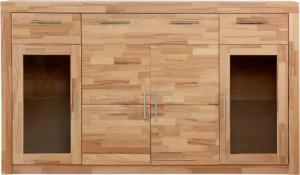 VOGL Möbelfabrik Highboard "Toronto", opt. Glastüren, teilmassiv, Rahmenoptik, Made in Germany