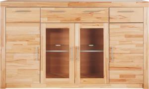 VOGL Möbelfabrik Highboard "Toronto", opt. Glastüren, teilmassiv, Rahmenoptik, Made in Germany