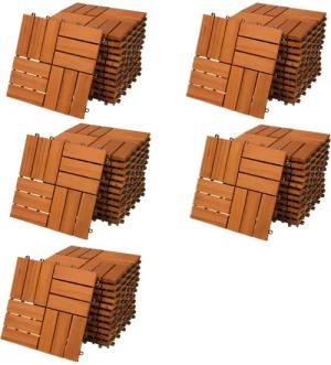 Casaria Holzfliesen 55x Akazie Mosaik, Terrassenfliesen