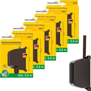 SCHELLENBERG Aufputz-Gurtwickler "Aufschraubwickler für das Rollladensystem Mini", schwenkbar, mit vormontiertem Rollladengurtband, braun oder weiß