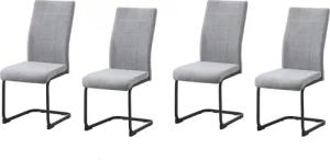HTI-Line Freischwinger Schwingstuhl 4er-Set Grau LennyP