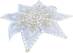 Westernlifestyle Tischdecke Weiss / Gold Stern