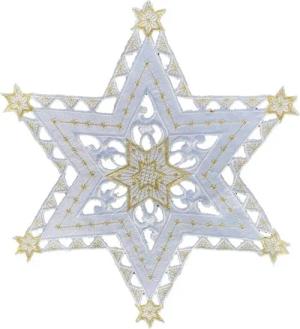 Westernlifestyle Tischdecke Weiss / Gold Stern