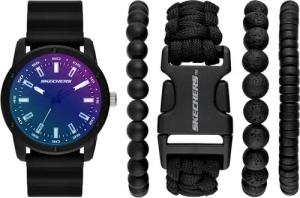 Skechers Quarzuhr LASER CRYSTAL SET SR9083, (Set, 5-tlg., mit 4 dazu passenden Schmuckarmbändern), Armbanduhr, Herrenuhr, analog, Geschenkidee