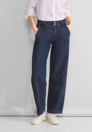STREET ONE High-waist-Jeans mit 2-Knopf-Verschluss