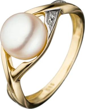 JOBO Perlenring, 585 Gold bicolor mit