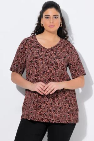 Ulla Popken T-Shirt T-Shirt Zierfalten A-Linie