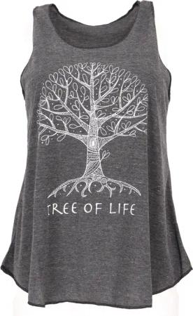 Guru-Shop T-Shirt Tanktop mit Ethnodruck, Tree
