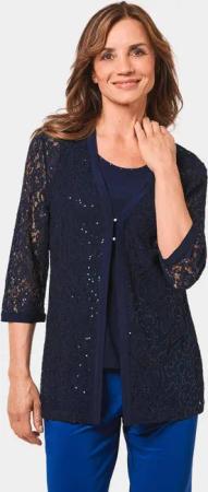 GOLDNER Blouson Figurumspielendes Spitzenjäckchen mit Pailletten