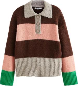 Next Polokragenpullover Gestreifter Polo-Strickpullover mit Kragen