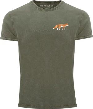 Neverless Print-Shirt Herren T-Shirt Vintage Fuchs