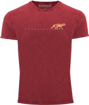 Neverless Print-Shirt Herren T-Shirt Vintage Fuchs