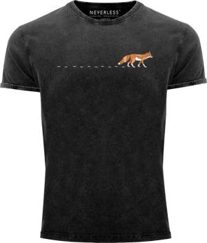Neverless Print-Shirt Herren T-Shirt Vintage Fuchs
