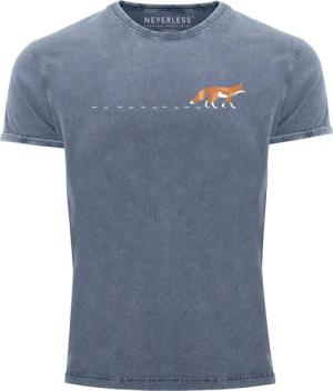 Neverless Print-Shirt Herren T-Shirt Vintage Fuchs