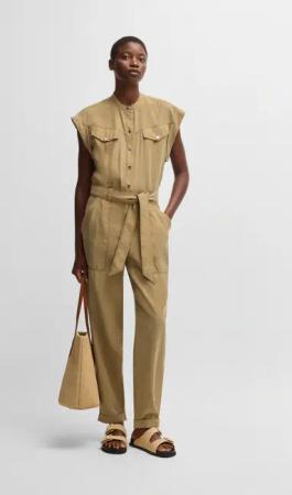 BOSS ORANGE Jumpsuit "Dridy Premium Damenmode", mit Gürtel, Pattentaschen