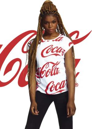 Merchcode Kurzarmshirt "Merchcode Damen Ladies Coca Cola AOP Tee", (1 tlg.)