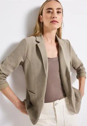 Street One Frauen Basic Blazer mit Struktur in Beige, Gr: 42