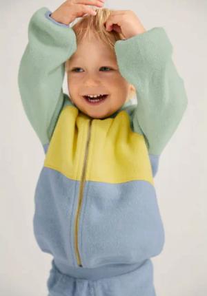 hessnatur Baby Softfleece Jacke aus Bio-Baumwolle - blau - Größe 62/68