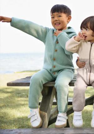 hessnatur Baby Wollwalk Overall aus Bio-Merinowolle - grün - Größe 98