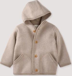 hessnatur Baby Wollwalk Jacke aus Bio-Merinowolle - beige - Größe 86/92