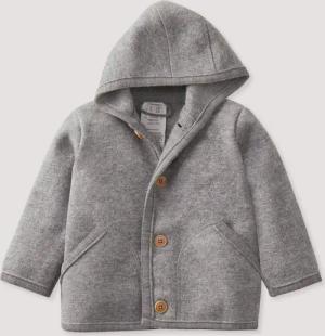 hessnatur Baby Wollwalk Jacke aus Bio-Merinowolle - grau - Größe 98/104