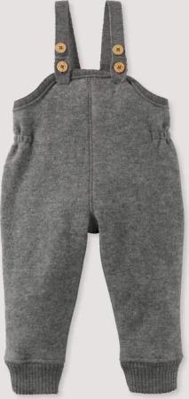 hessnatur Baby Wollwalk Latzhose aus Bio-Merinowolle - grau - Größe 86/92
