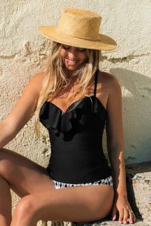 Geo Mid-Waist Tankini-Set