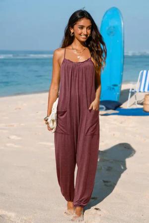 Lässiger Ärmelloser Jumpsuit