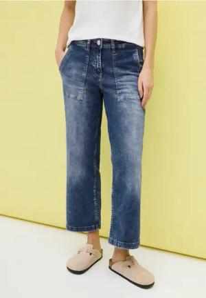 Cecil Damen 7/8 Jeans mit Patch Pockets in Blau, Gr: 36