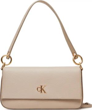 Calvin Klein Handtasche Minimal Monogram Shoulder Pouch LV04K3161G Écru