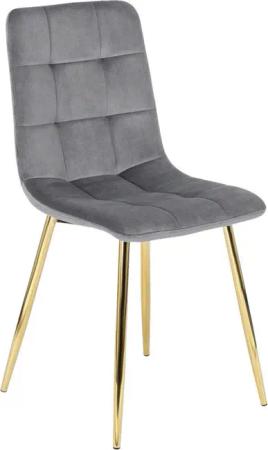 Stuhl YORK grau Velourstoff B/H/T: ca. 43x90,5x52 cm