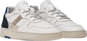 D.A.T.E Low-Top Sneaker - Sneaker court 2.0 vintage calf bianco-blu - Gr. 40 (EU) - in Weiß - für Damen