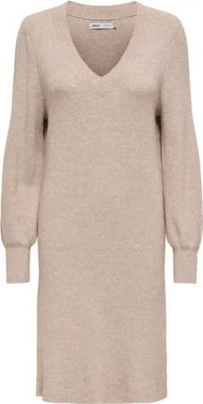 Lange Ärmel Strickkleid mit V-Ausschnitt für Damen Only Katia