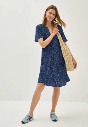 Cecil Damen Kleid mit Volants in Blau, Gr: L