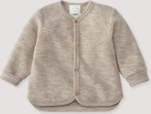 hessnatur Baby Wollfrottee Jacke aus Bio-Merinowolle - beige - Größe 74/80