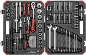 Gedore red Steckschlüsselsatz, Set 232tlg, 1/2 1/4 Zoll Antrieb, Adapter Werkzeug, Knarre Nüsse Bithalter Bits, R46003232