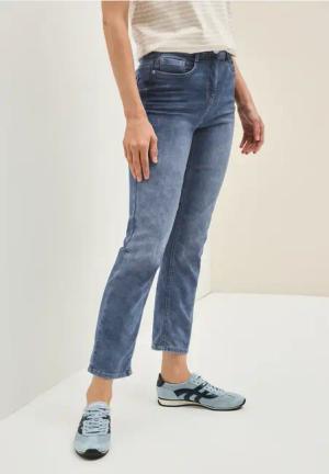 Cecil Damen Straight Leg Jeans in Blau, Gr: 25