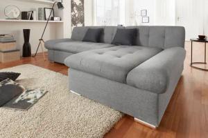 TRENDMANUFAKTUR Ecksofa "Reggae II, moderne Optik, Armteilverstellung, B/T 237/156cm, L-Form", wahlweise mit Bettfunktion