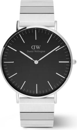 Daniel Wellington DW Uhr Classic Piano Link Onyx Silver 40mm