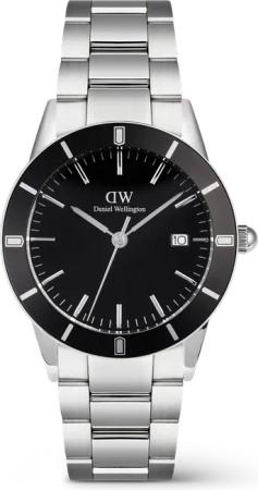 Daniel Wellington DW Uhr Iconic Paradigma Link Black Enamel 40mm Silver