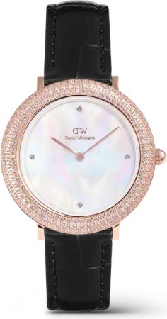 Daniel Wellington DW Uhr Crystalline Bezel Black Croc Rose Gold 32mm