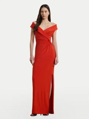 LAUREN RALPH LAUREN Abendkleid 253863940024 Orange Slim Fit