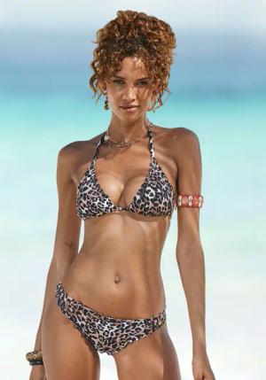 LASCANA Bikini-Hose Damen braun-bedruckt Gr.40