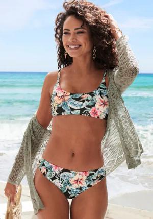LASCANA Bikini-Hose Damen schwarz bedruckt Gr.40