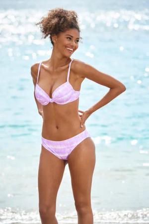 S.OLIVER Bügel-Bikini-Top Damen lila-weiß Gr.38 Cup D