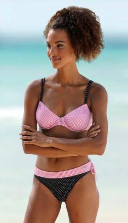 BUFFALO Bikini-Hose Damen rosa-schwarz Gr.40