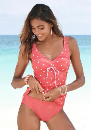 S.OLIVER Bügel-Tankini-Top Damen rot-weiß Gr.44 Cup F